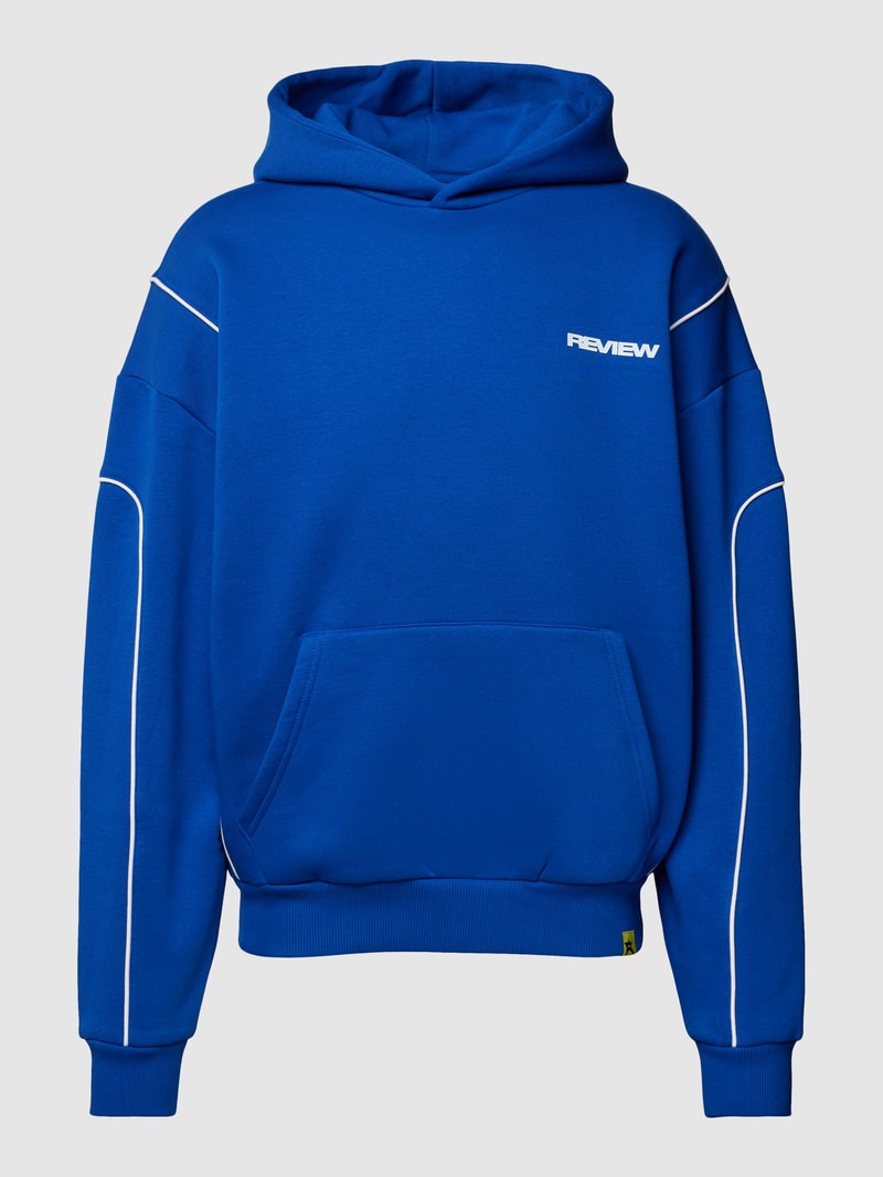 Hoodie mit Kontrastnähten in royalblau
