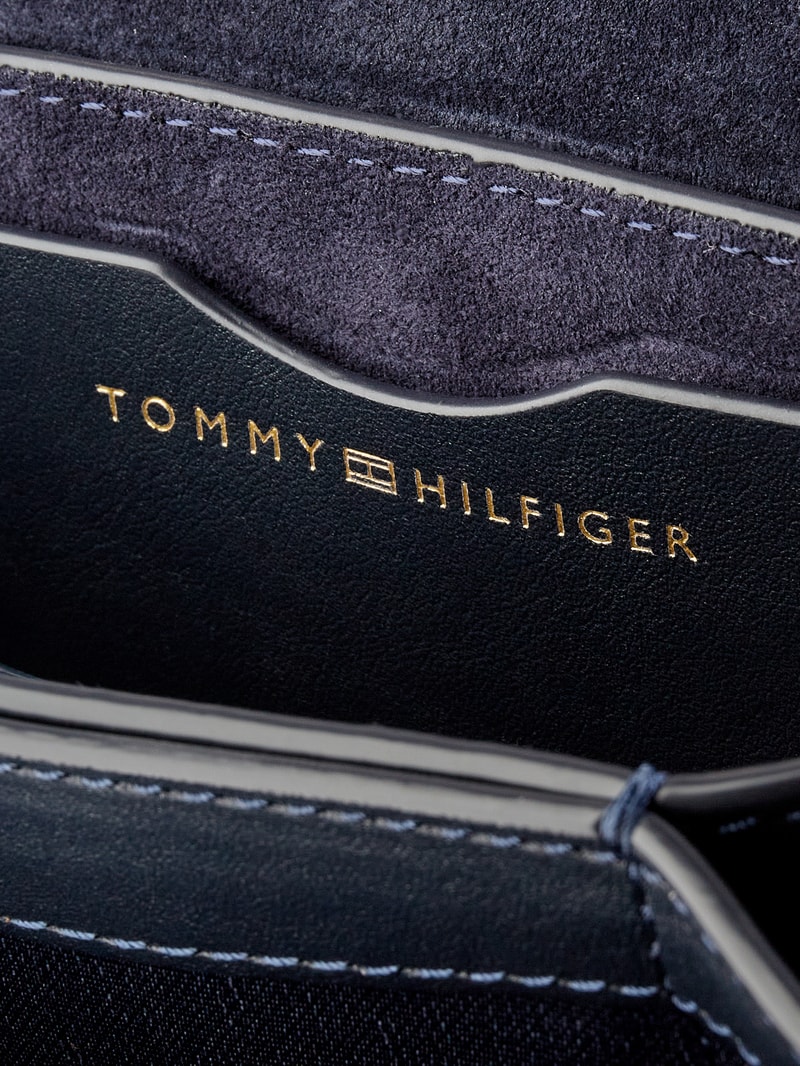 Crossbody Bag aus Leder in dunkelblau