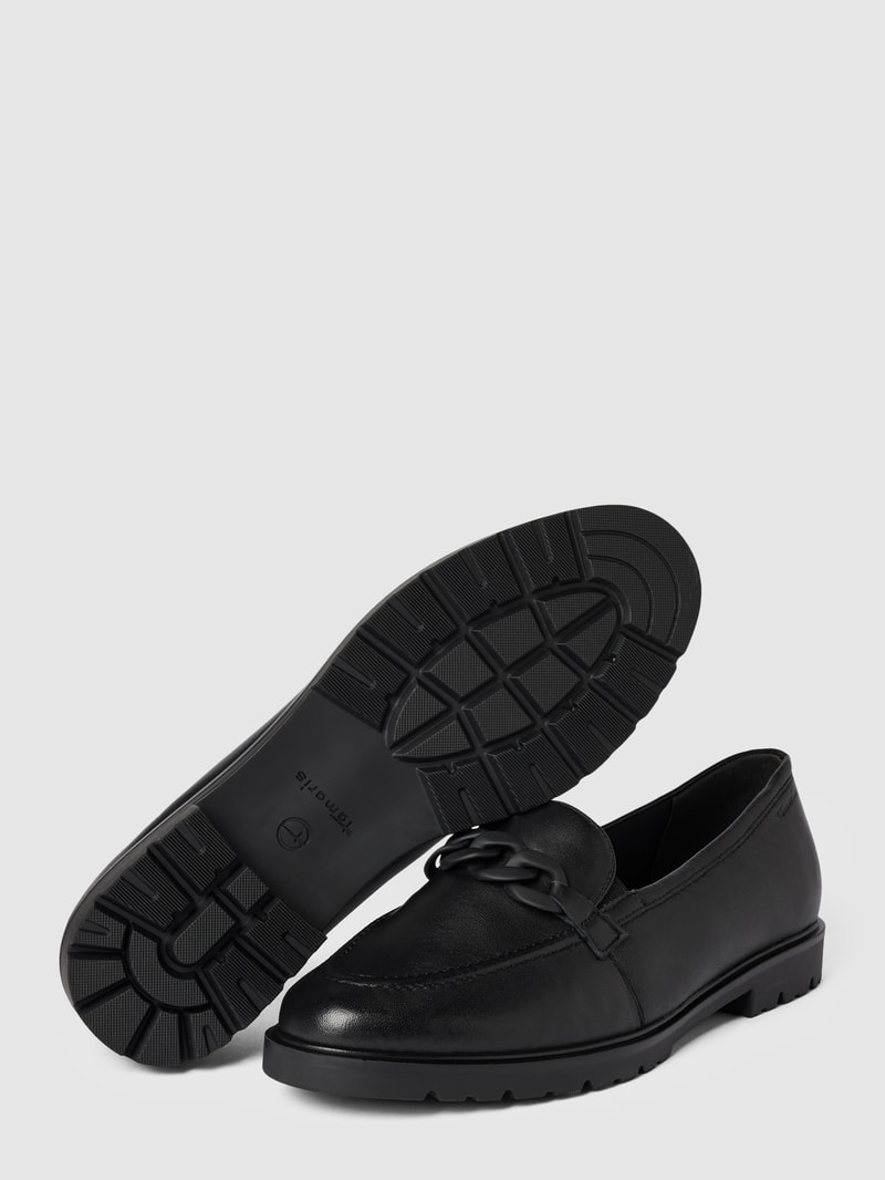 Penny-Loafer aus echtem Leder in schwarz