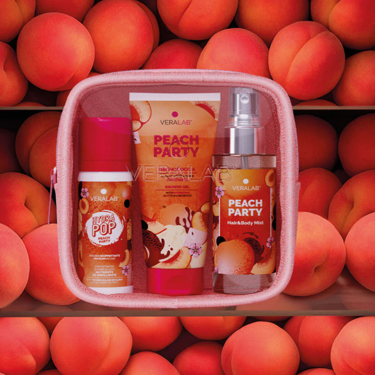 Peach Party Body Kit - Matkavalmis Kit - Kasvo- ja vartalolaatikot