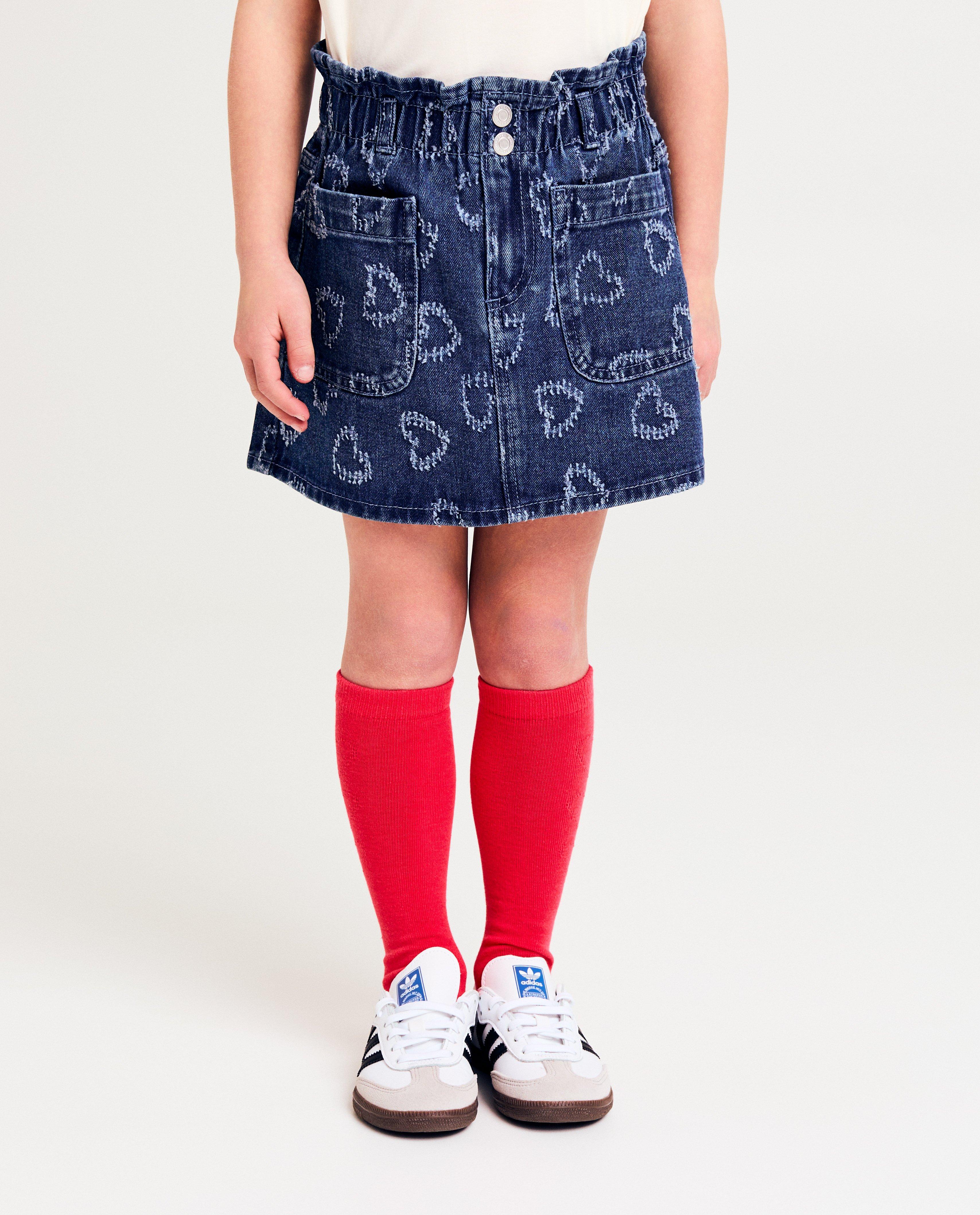 Fustă din denim Milla Star cu model de inimă albastră