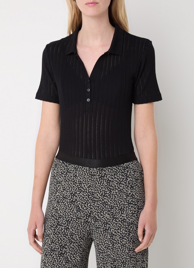 Marc O'Polo Rib knitted polo with stretch