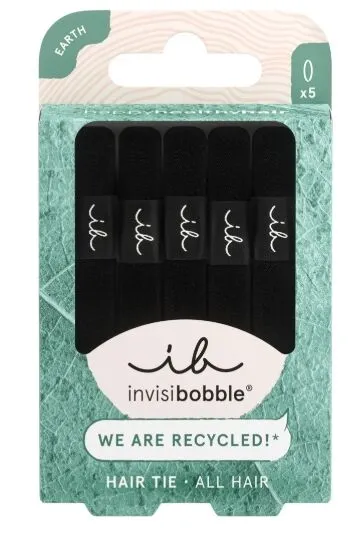 Invisibobble juodos plaukų juostos, 5 vnt.