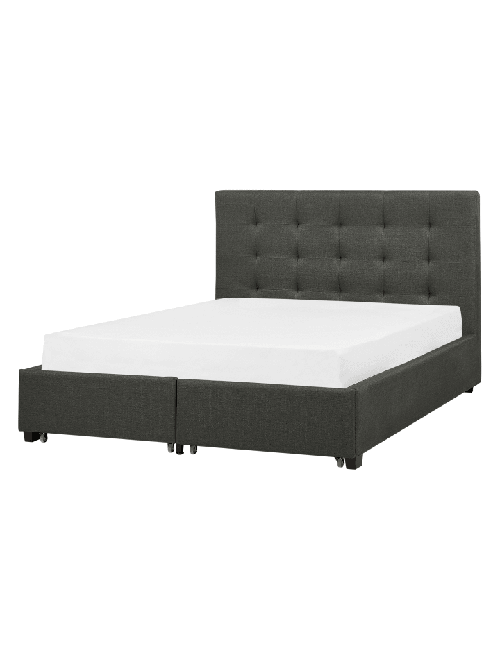 Beliani Doppelbett LA ROCHELLE in Grau/Schwarz - (W) 153 x (H) 109 x (L) 213 cm günstig kaufen onesize