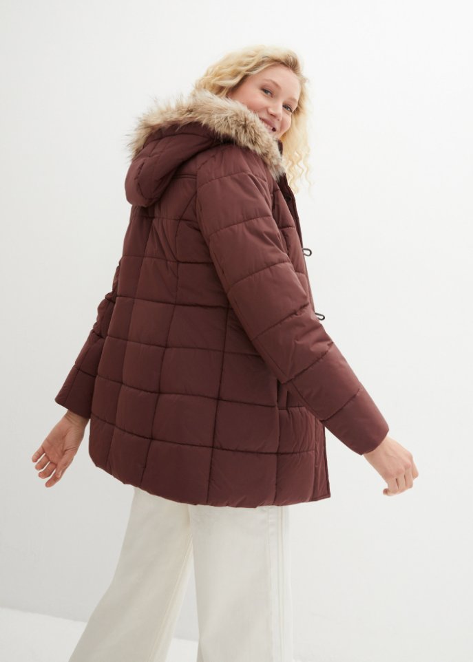 Duffle-Jacke mit Kapuze und Knebelknöpfen