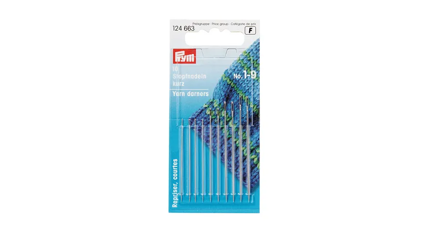 Prym Crewel- & Stopfnadeln kurz Stärke 1-9 silberfarbig