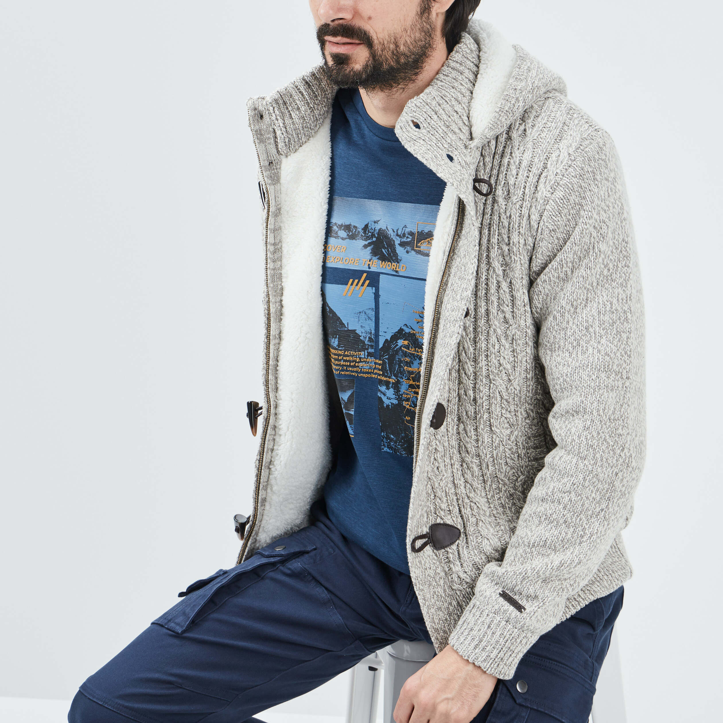 Gilet à capuche ivoire homme | La Halle