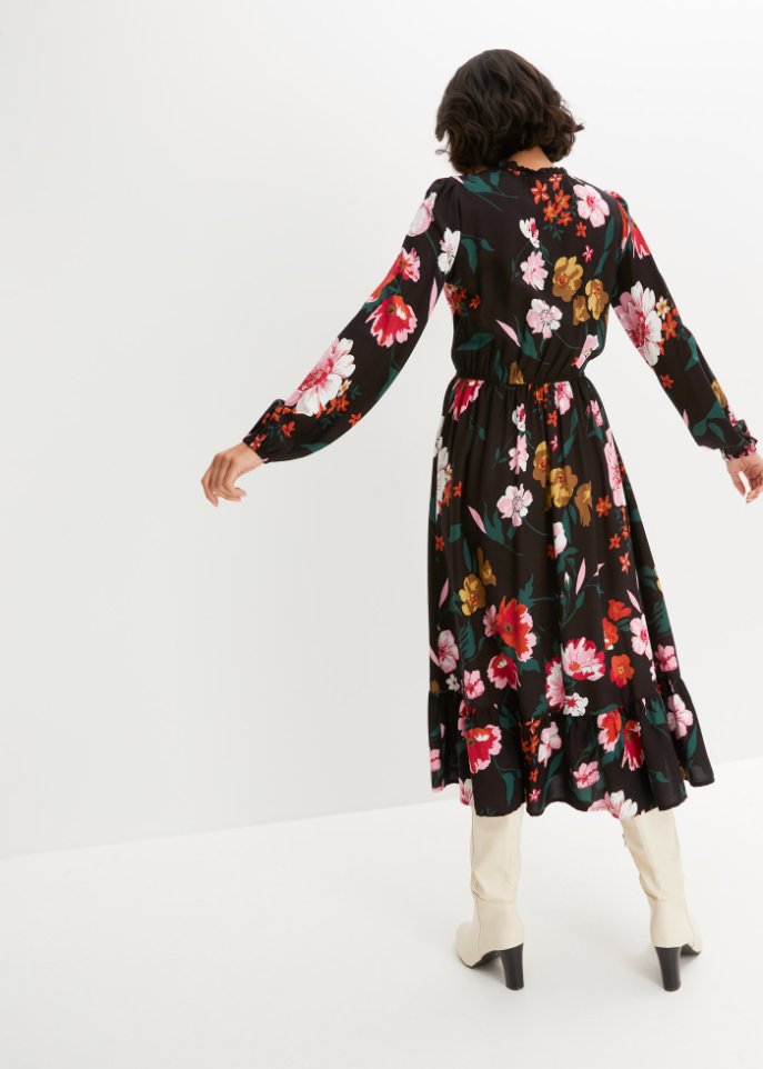 bedrucktes Midikleid aus nachhaltiger Viskose