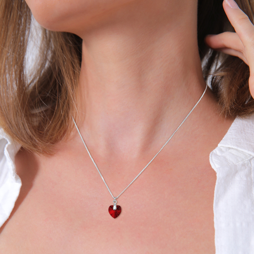 Elli Elli Collier Coeur Cristal Collier  (925/1000) Argent collier