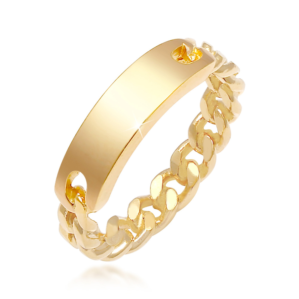 Elli Elli Bague Bandring Platte Panzer Kette 925 Silber Bague