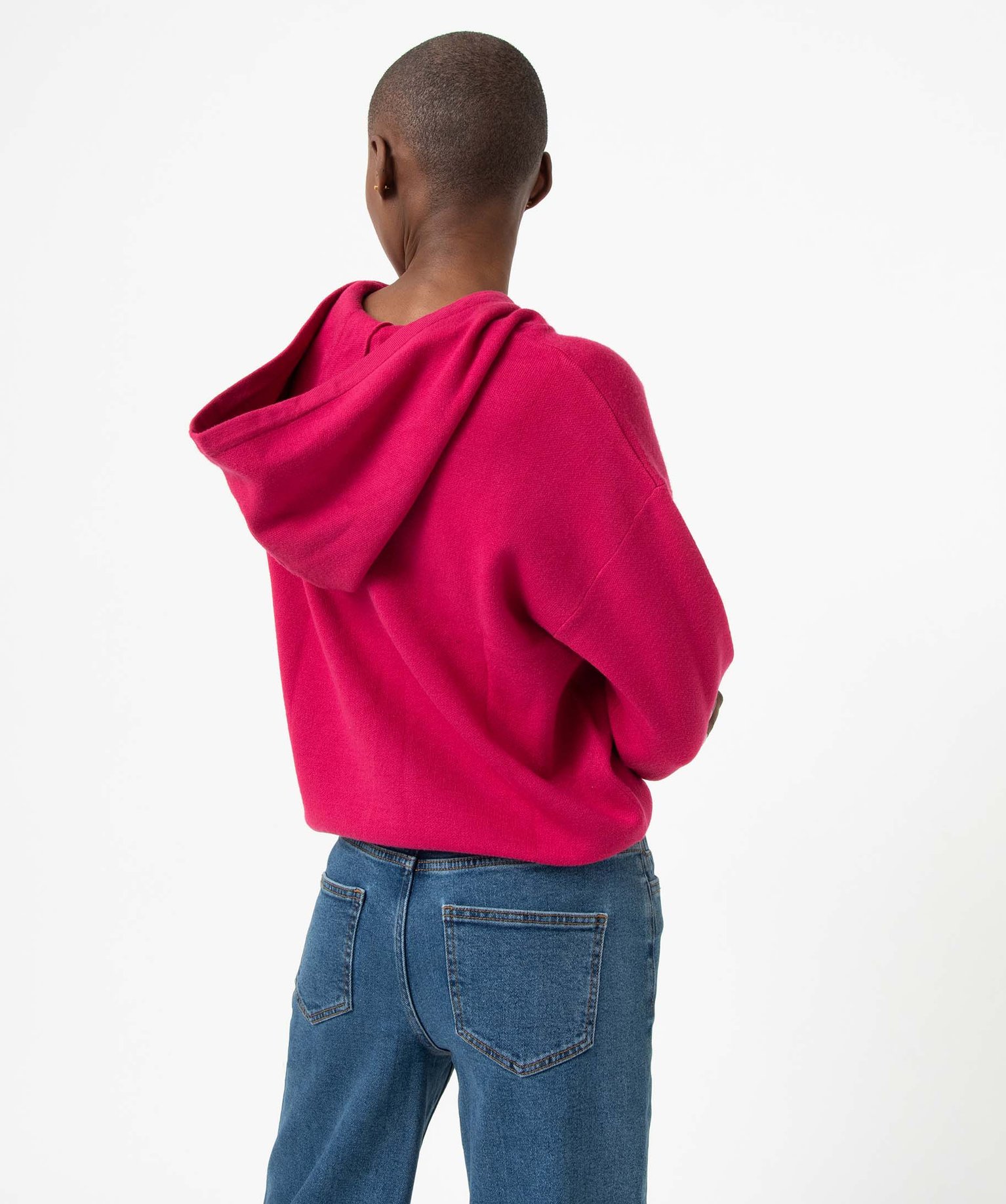 Pull femme à capuche ajustable par cordon rose | GEMO