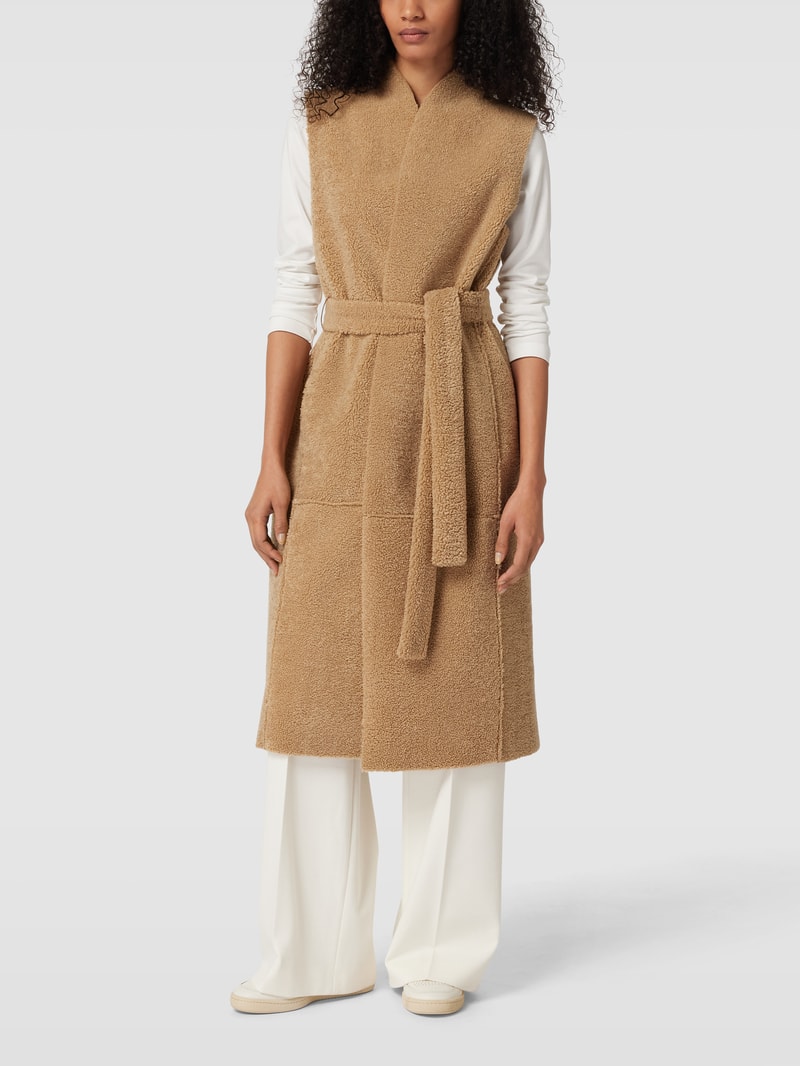 Weste mit Teddyfell Modell 'BUDE' in camel