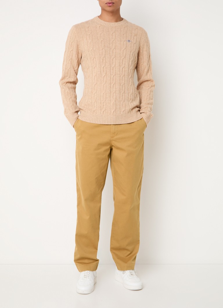 Pantaloni chino Gant slim fit cu margini laterale