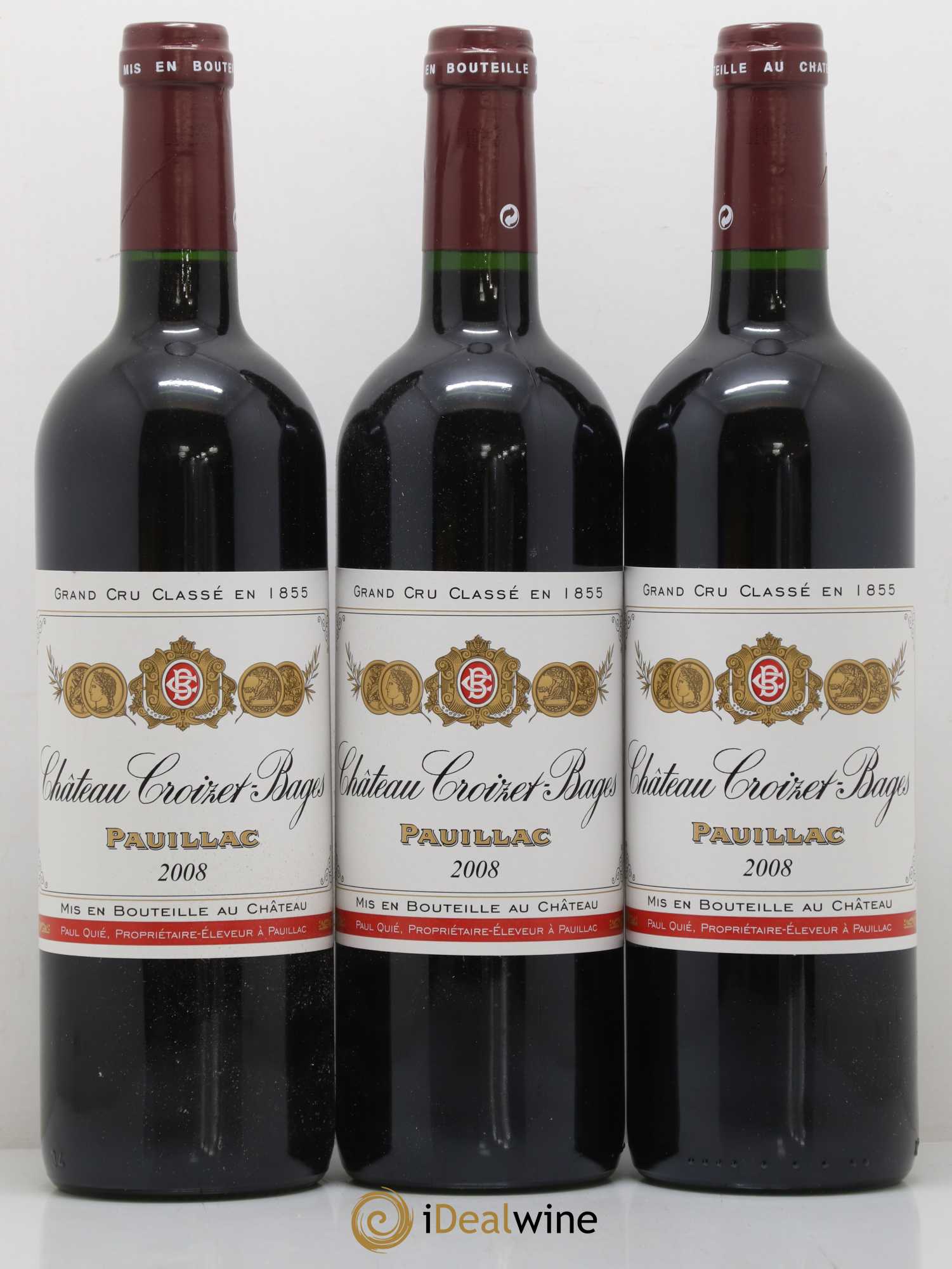 Château Croizet Bages 5ème Grand Cru Classé  2008 - Lot de 6 Bouteilles