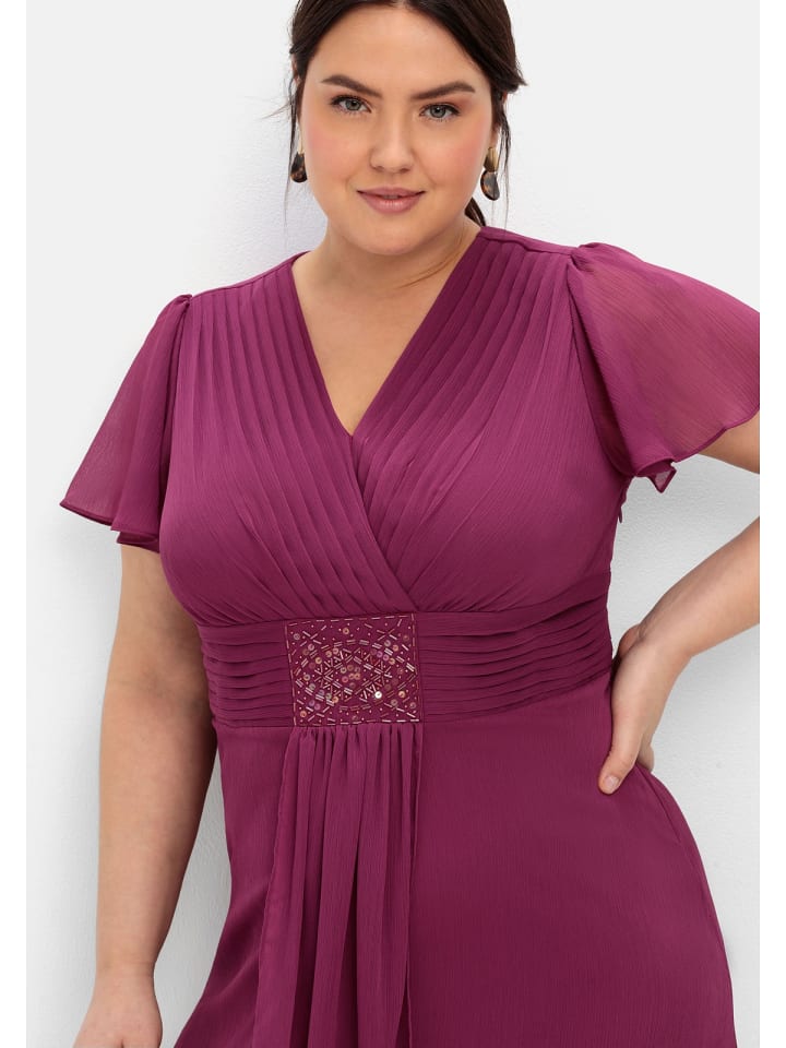 sheego Abendkleid in beere günstig kaufen
