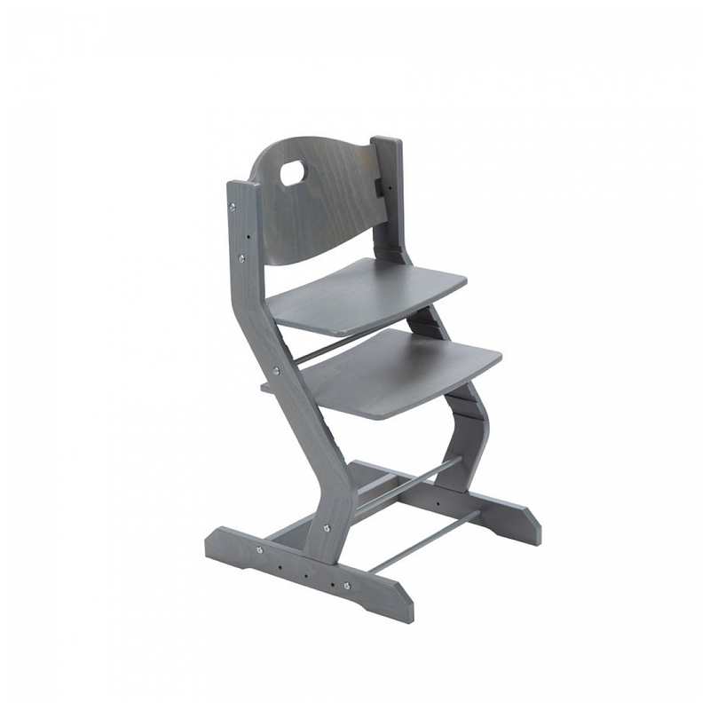 Chaise haute en hêtre massif gris