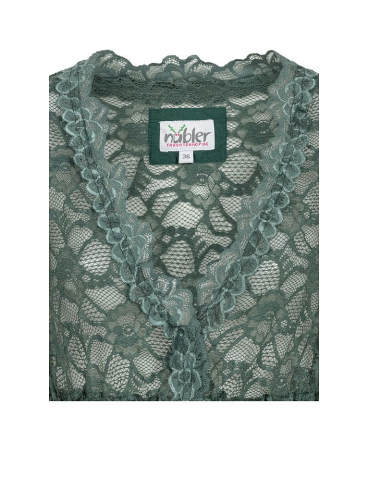 Nübler Dirndlbluse 3/4 Arm Laura in Grün günstig kaufen