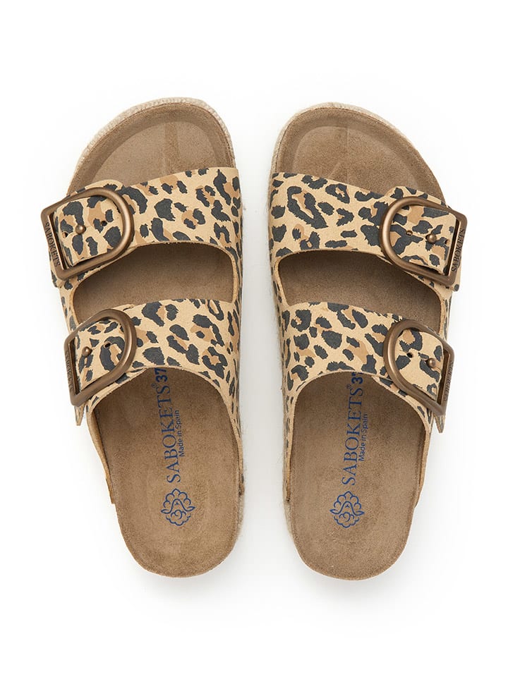 SABOKETS Pantoletten in Beige/ Schwarz günstig kaufen