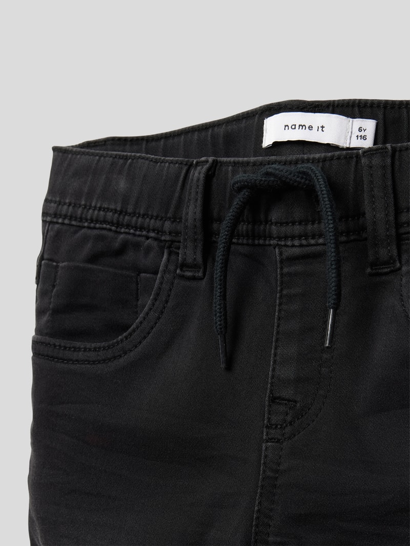 Jeans mit elastischem Bund Modell 'RYAN' in schwarz