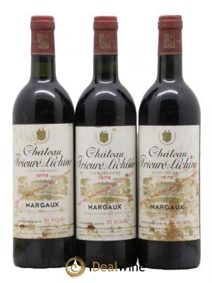 Château Prieuré Lichine 4ème Grand Cru Classé  1978 - Lot de 3 Bouteilles