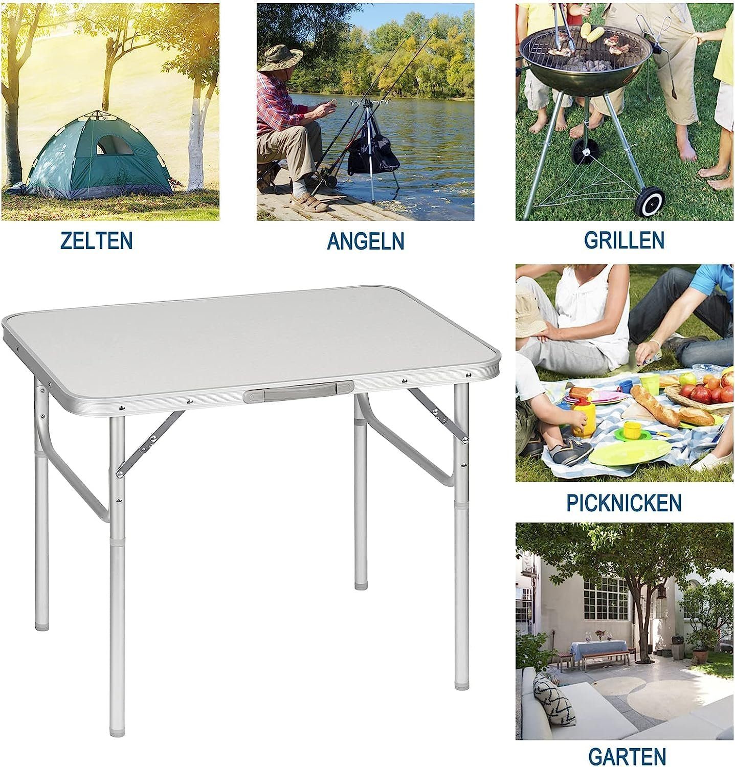 Woltu Campingtisch, Gartentisch tragbar, Reisetisch klappbar, aus Alu, MDF