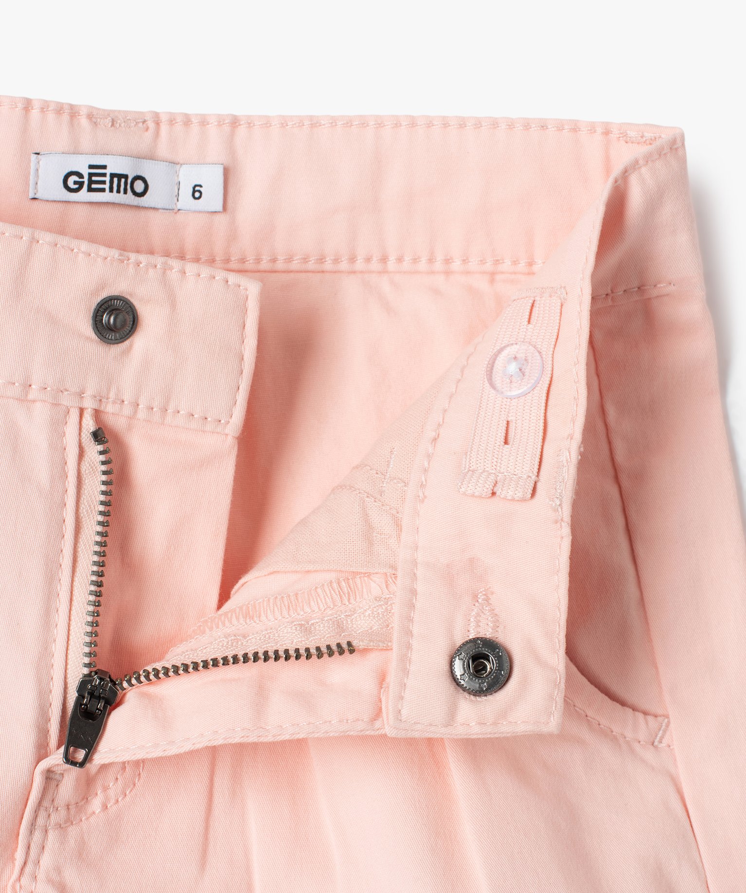 Short fille large en toile de coton rose | GEMO