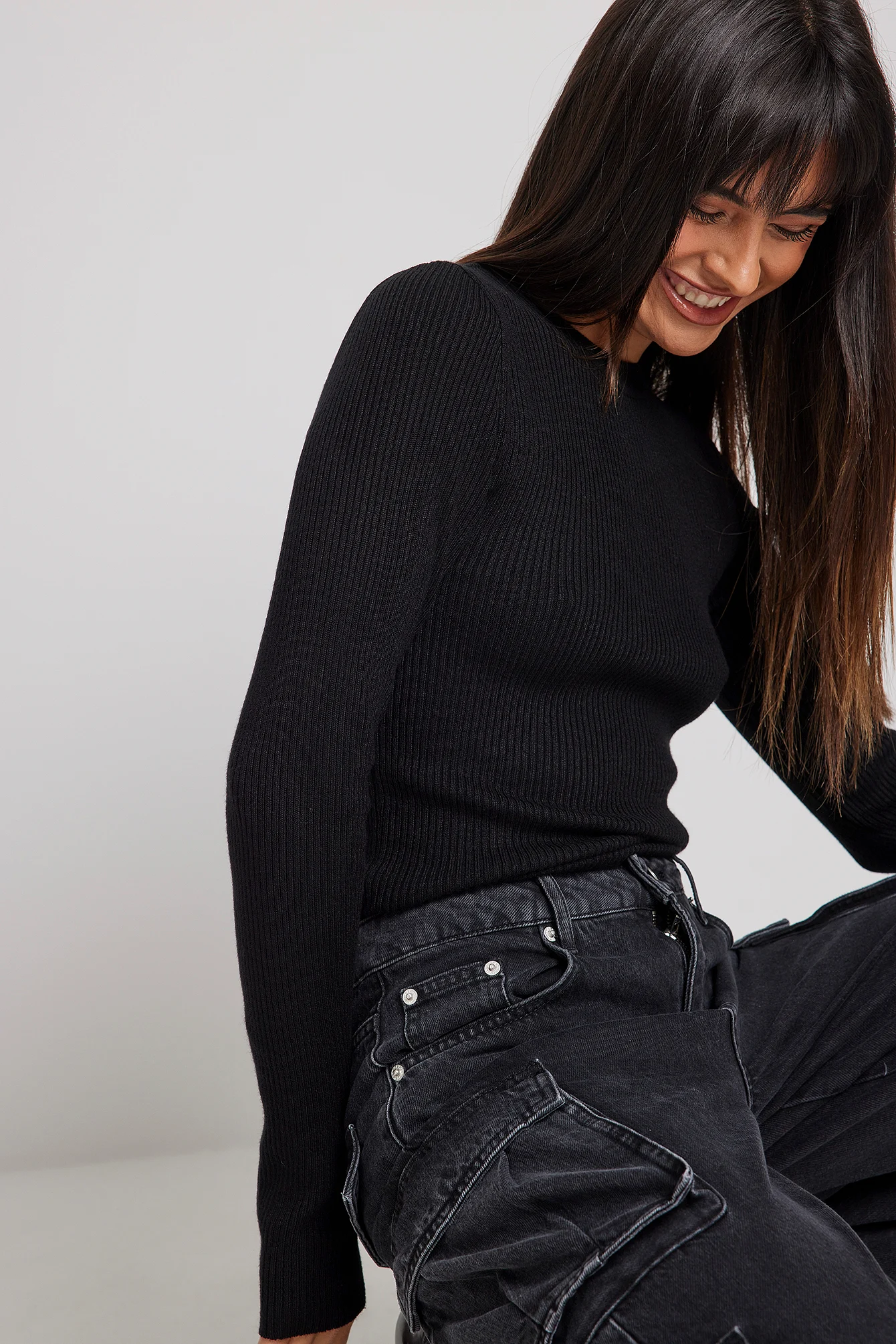 Gerippter Pullover