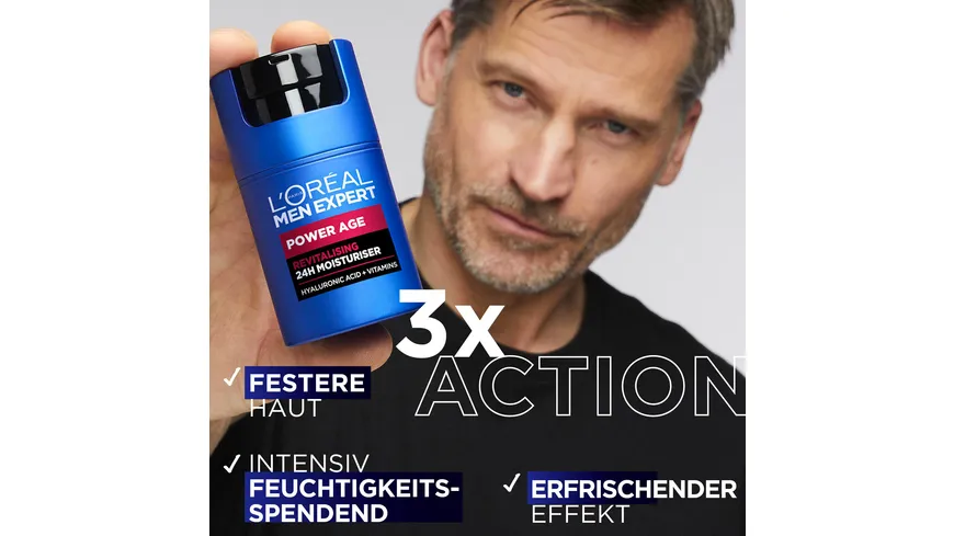 L'Oréal Men Expert Geschenkset Power Age Revitalisierende 24H Gesichtspflege & Serum