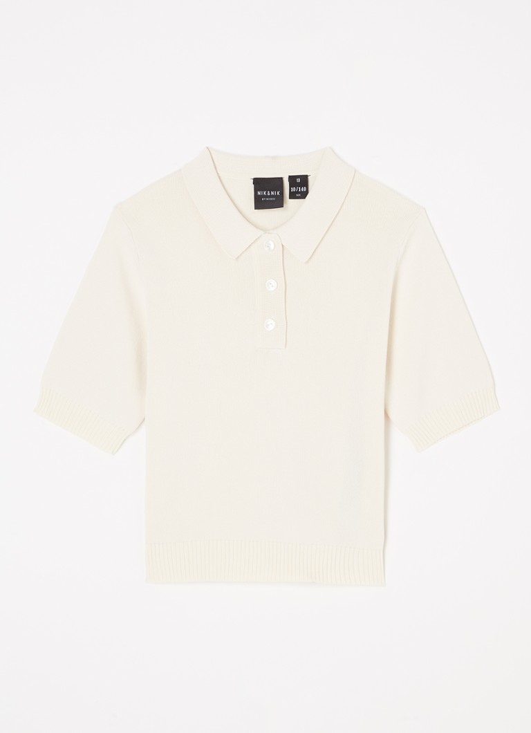 NIK&NIK Goldie fino pletena polo majica sa zakopčavanjem na dugme