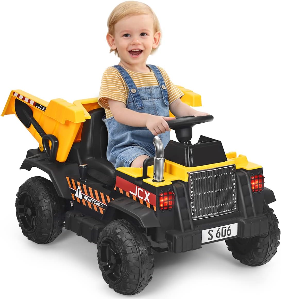 Costway 12V Kinder Traktor mit elektrischen Heckschaufel