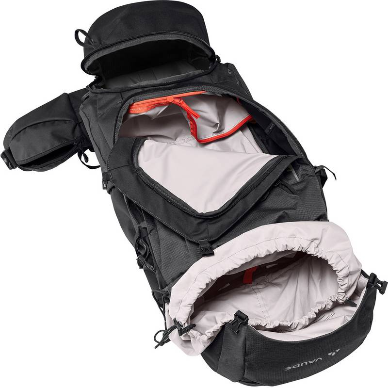 VAUDE Asymmetric 42+8, black Trekkingrucksack