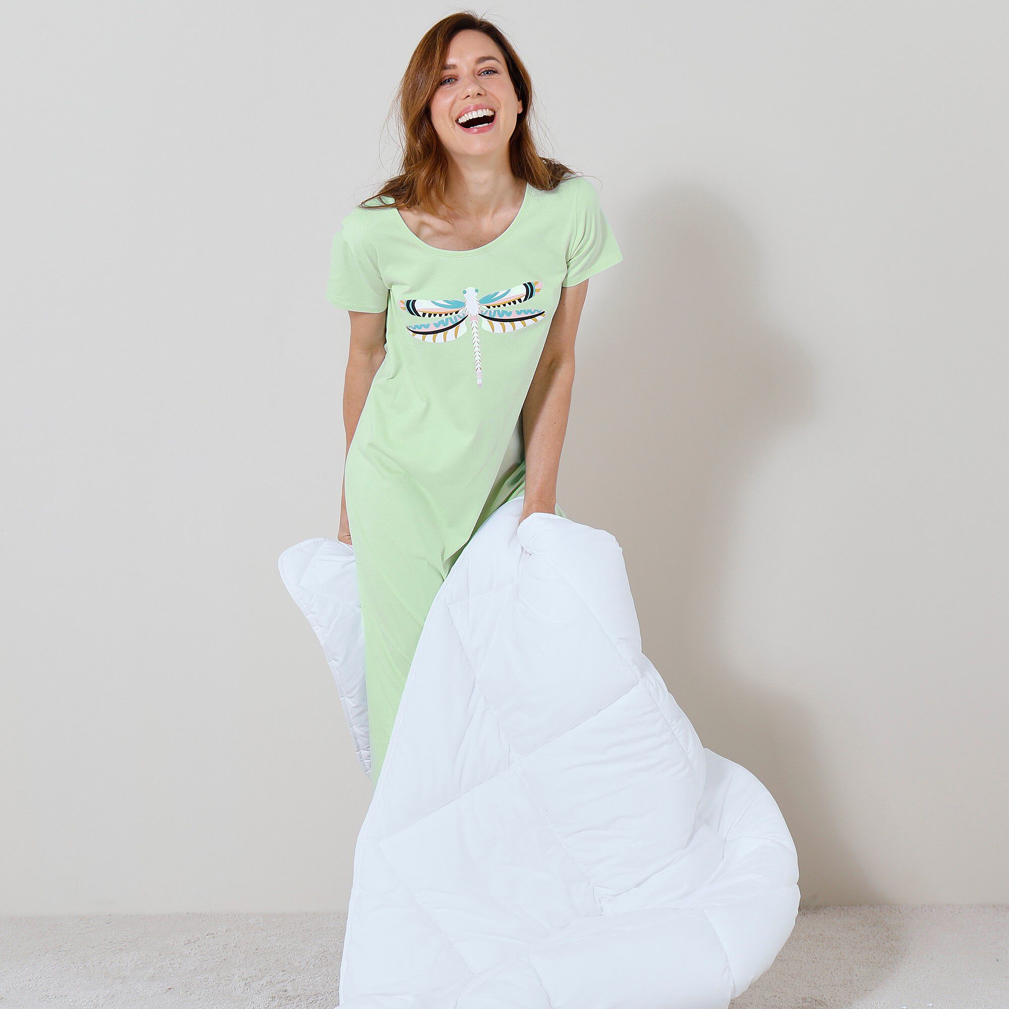 Chemise de nuit longue imprimé 