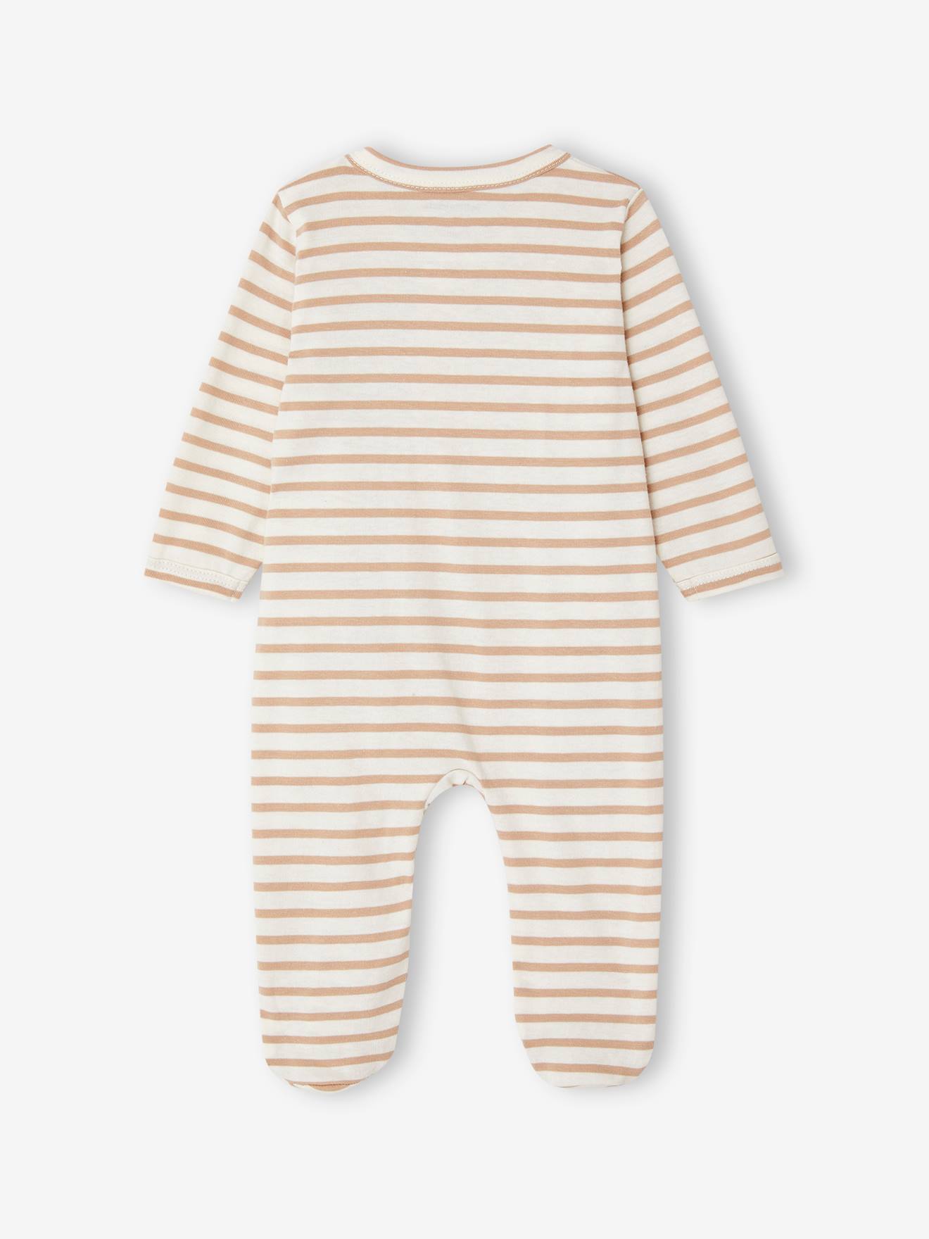 Vertbaudet 3er-Pack Baby Strampler mit Reißverschluss BASICS - blau chambray