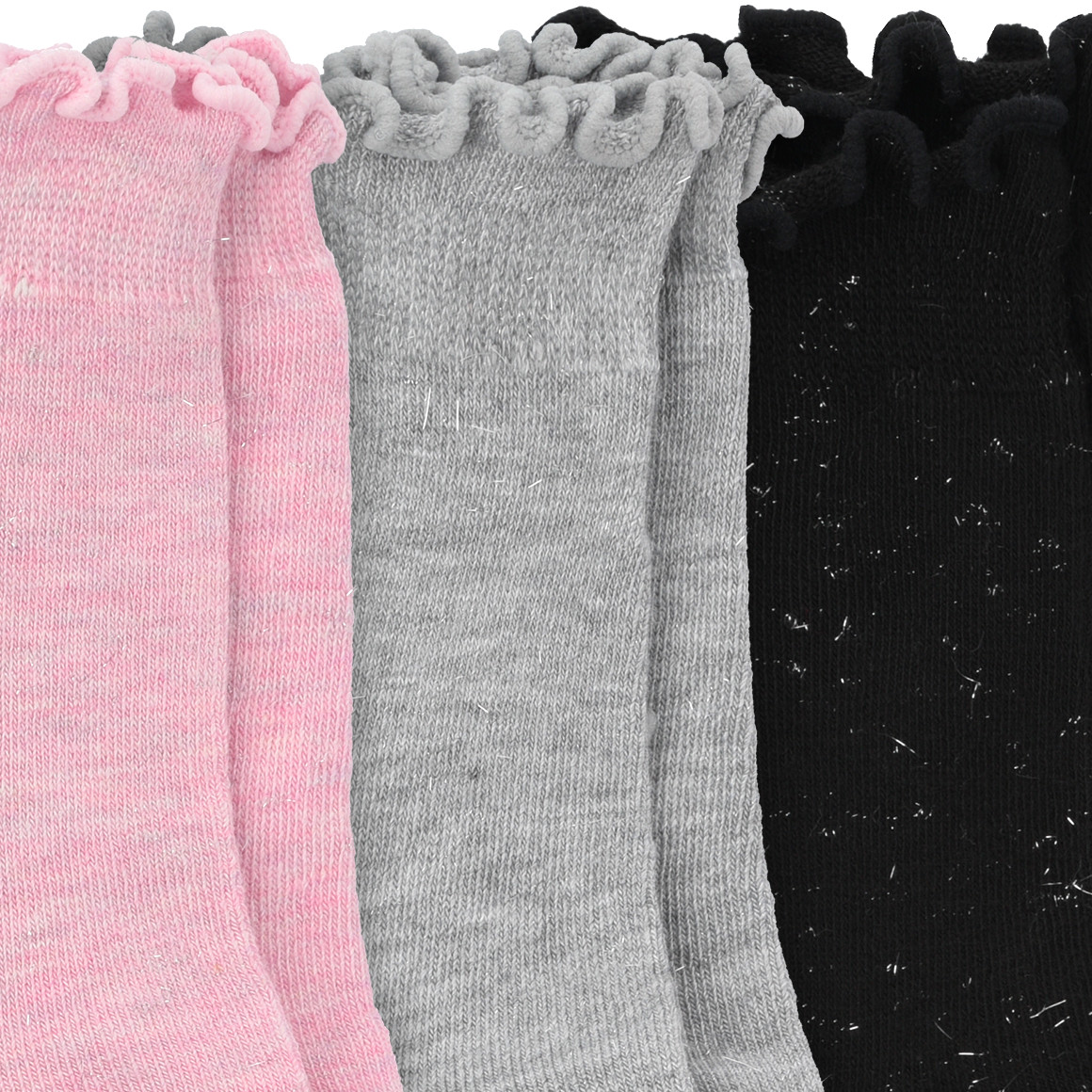 3 Paar Mädchen Socken mit Effektgarn