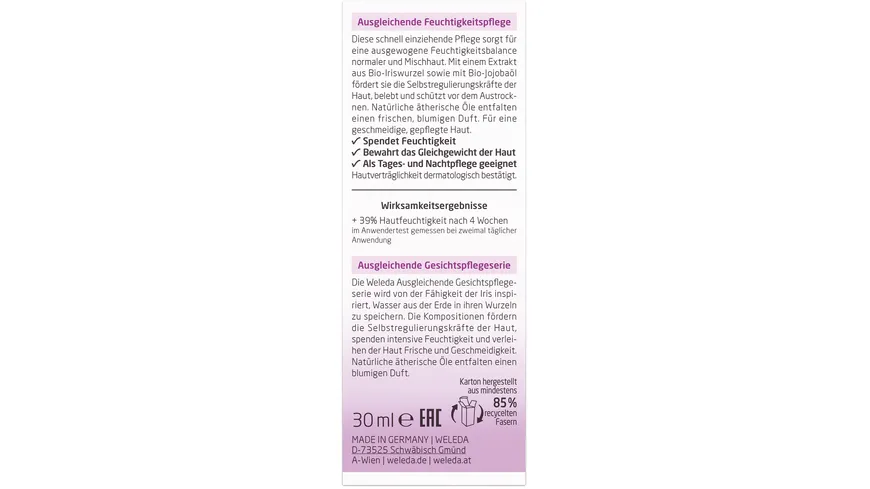 WELEDA IRIS Ausgleichende Feuchtigkeitspflege 30 ml
