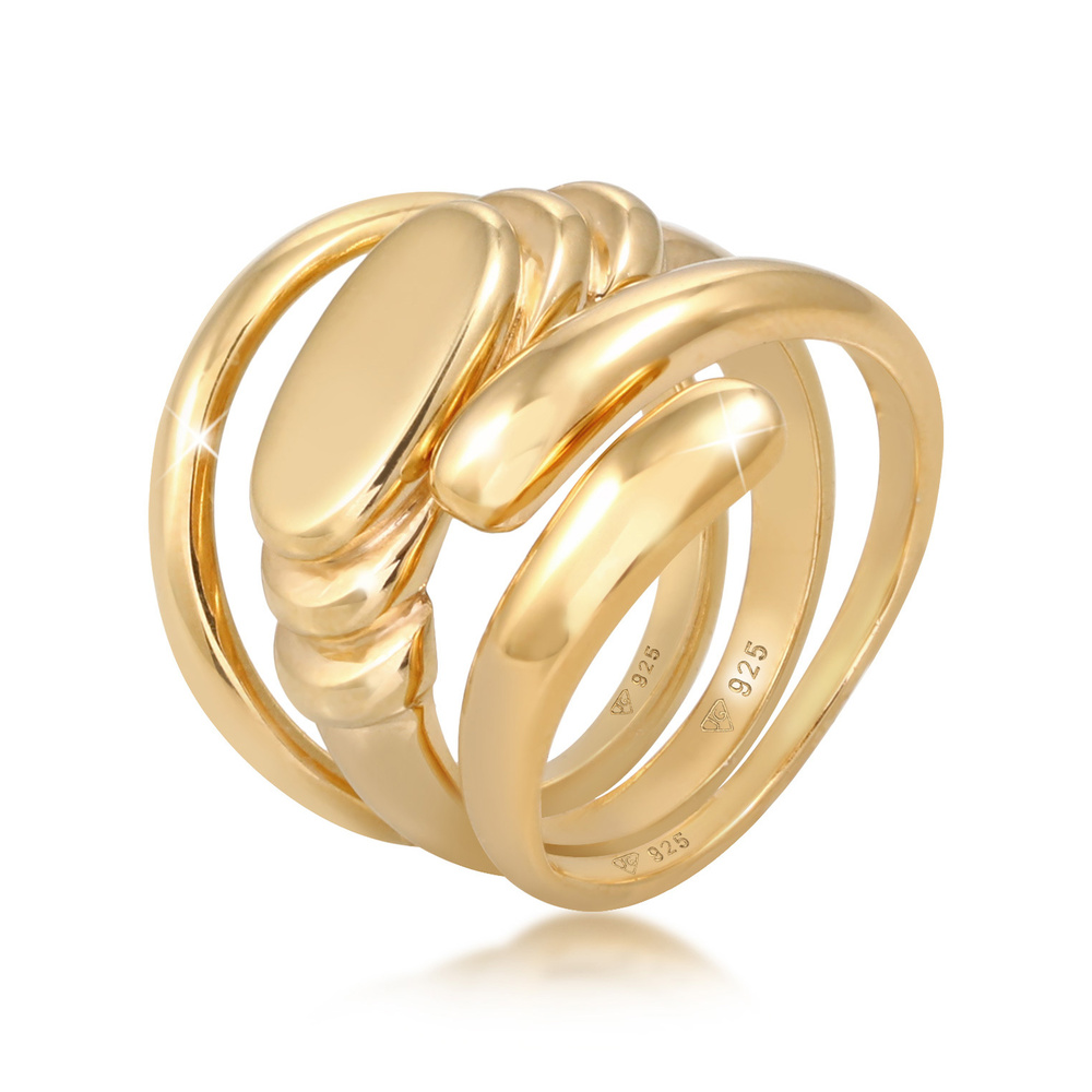 Elli PREMIUM Elli PREMIUM Bague Bague à anneau pour femme Bague de signalisation Bague envelop Bague