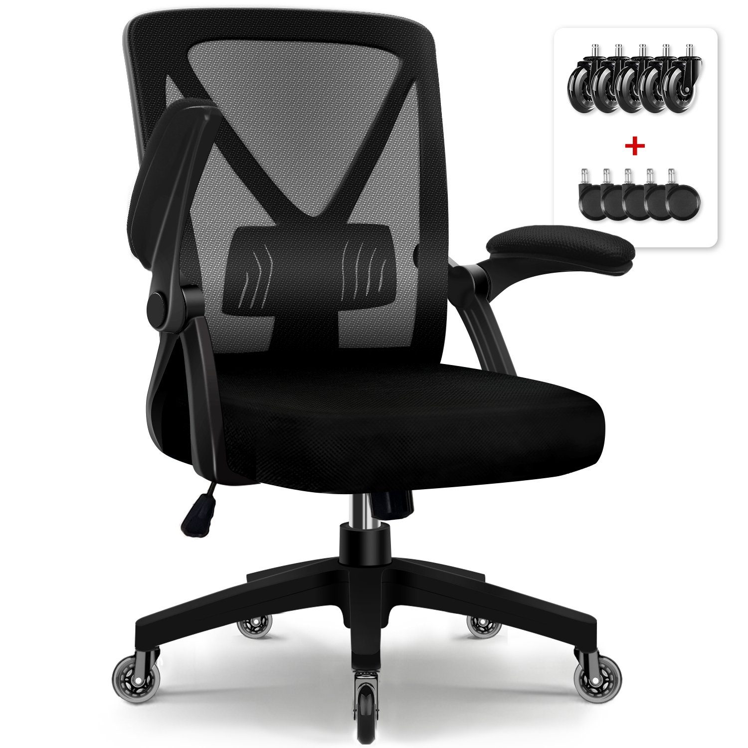 Aiidoits Bürostuhl Bürostuhl, Ergonomischer Schreibtischstuhl, Drehstuhl (Chefsessel,Verstellbare Armlehne,leise Rolle, mit Wippfunktion bis 125)