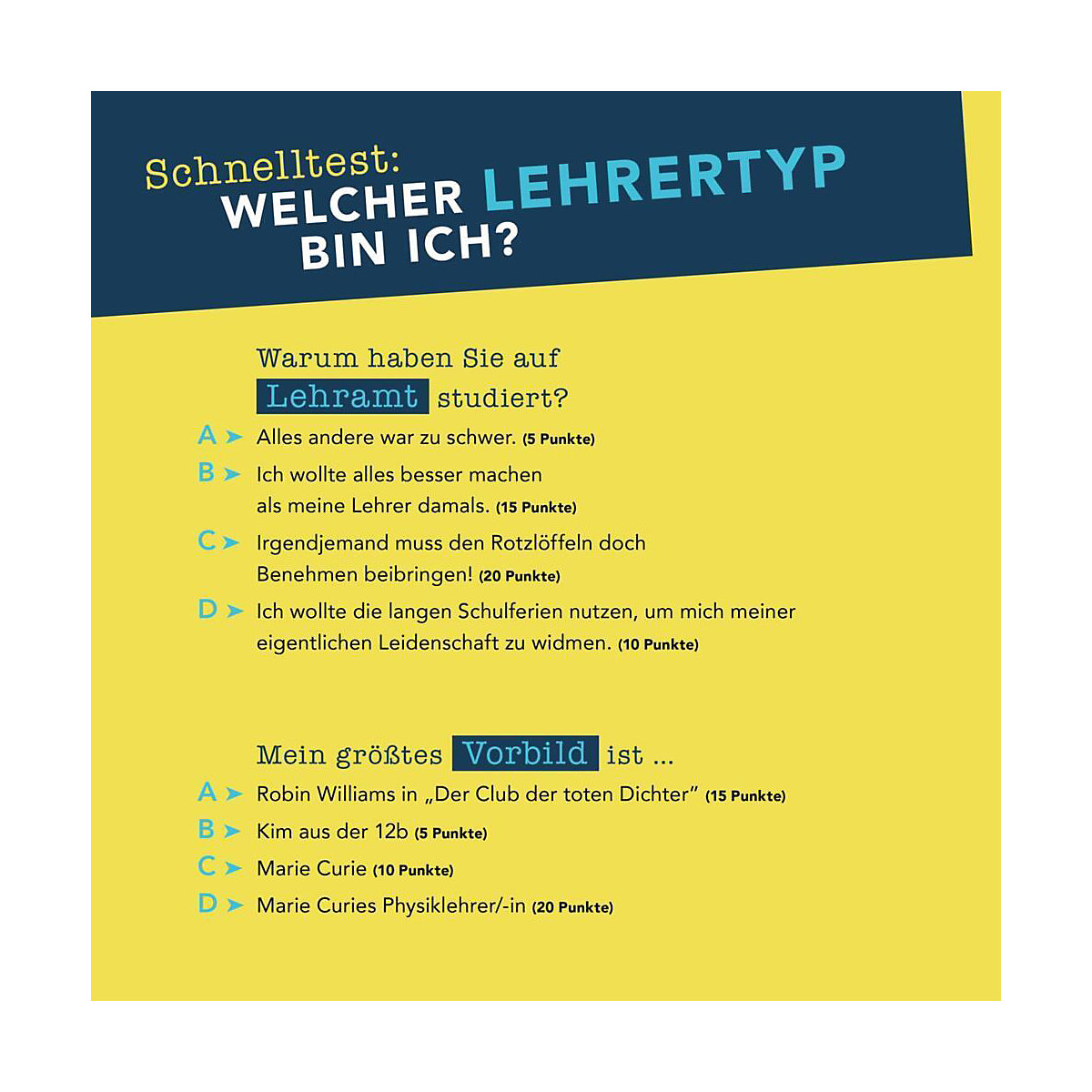 Wer jetzt lacht, hat es nie aus der Schule geschafft