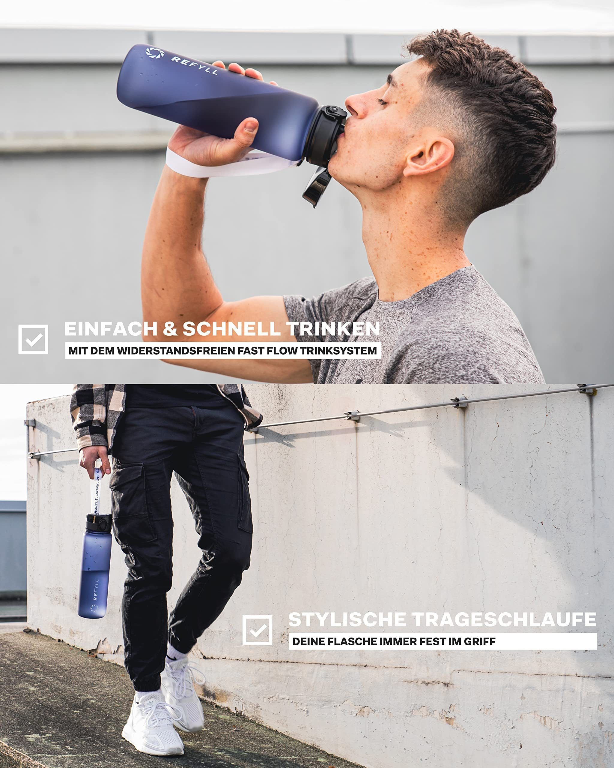 REFYLL Trinkflasche Sport-Trinkflasche 1L 