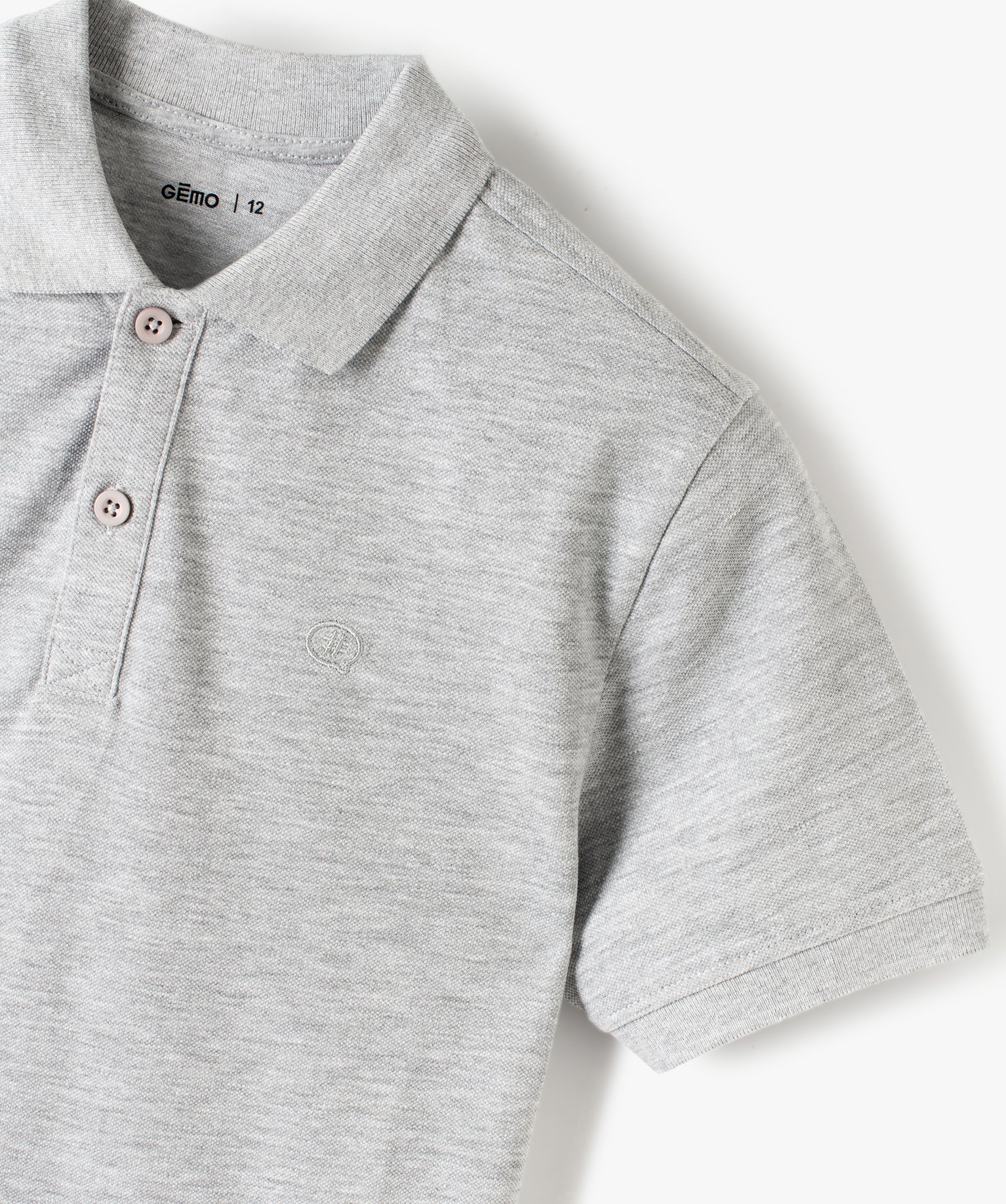 Polo à manches courtes en maille piquée Garçon gris | GEMO