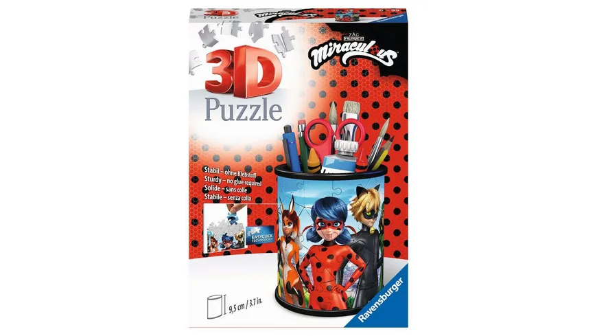 Ravensburger Puzzle - 3D Puzzles - Utensilo Miraculous - 54 Teile