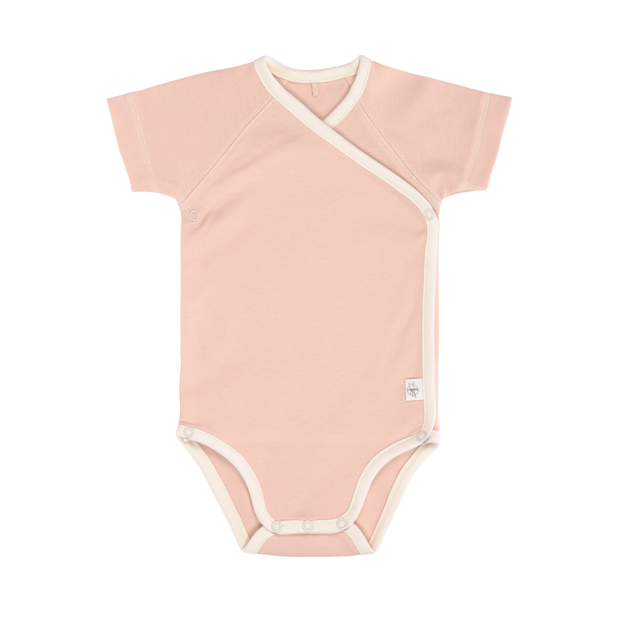 Baby Wickelbody (2er Set) kurzarm - Bio Baumwolle, Rosa Oliv