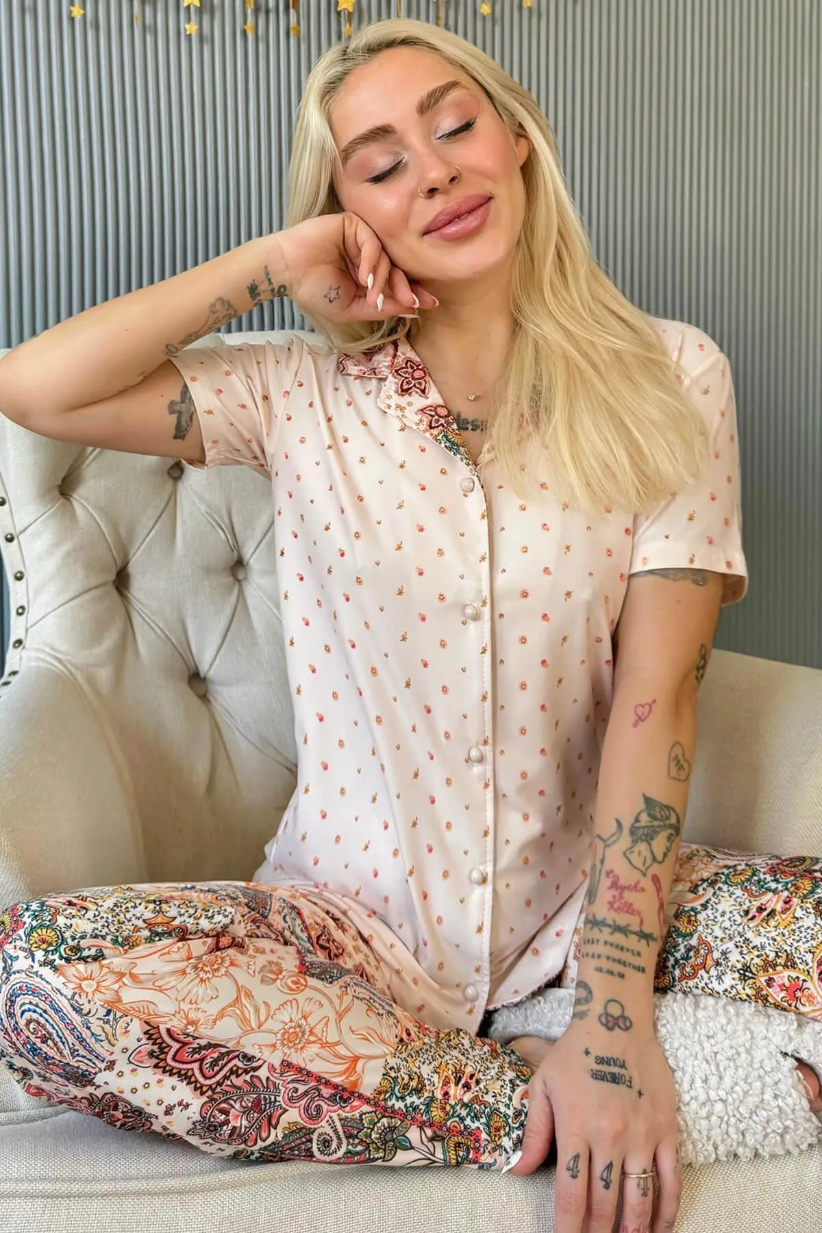 Pijamaevi  Pyjama set - Beige - Unifarben