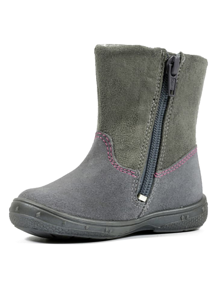 Richter Shoes Leder-Winterboots in Grau günstig kaufen