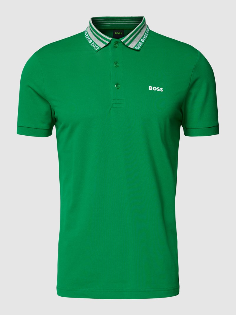 Poloshirt mit Label-Details Modell 'Paule' in hellgrün