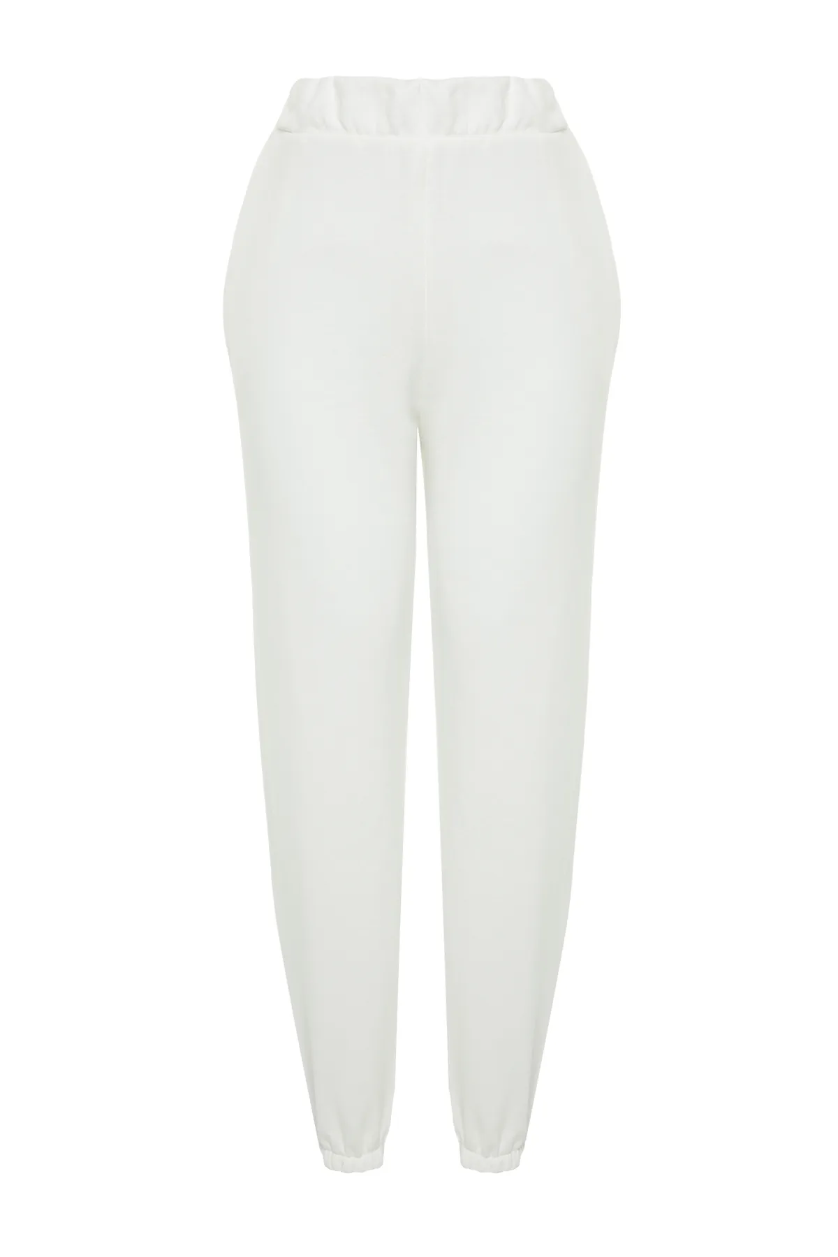 Trendyol Collection  Ecrufarbene, dicke Jogginghose aus Ballon-Jogginghose aus Strick TWOAW24EA00030
