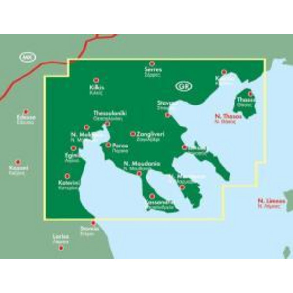 Chalkidiki - Thasos - Olympos 1 : 150 000 - Straßenkarte