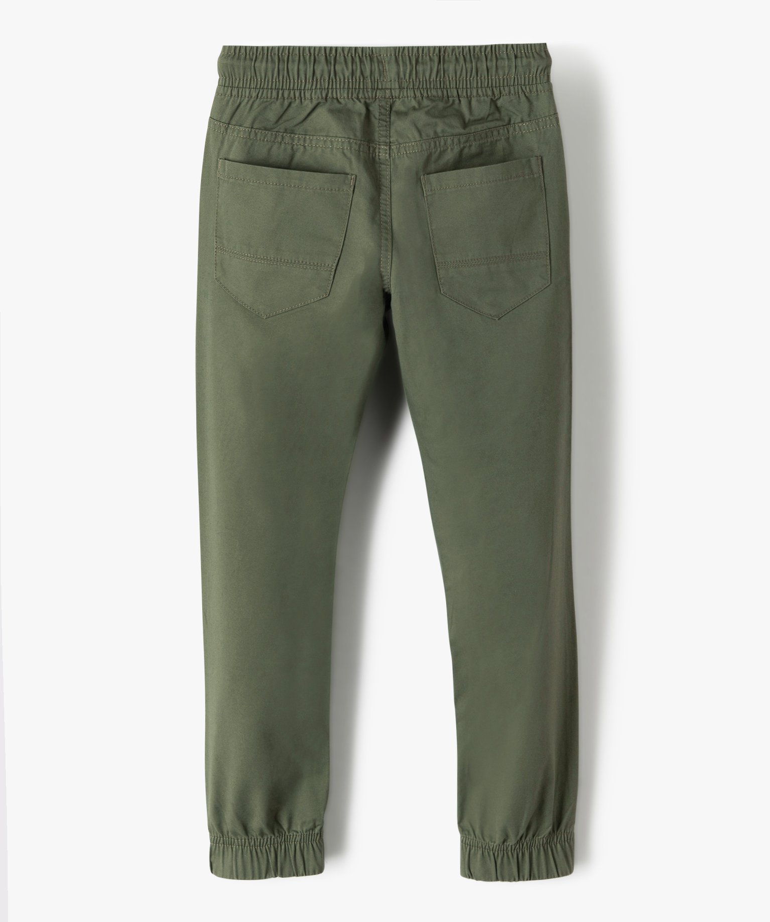 Pantalon Garçon en toile avec taille et chevilles élastiqu... kaki | GEMO