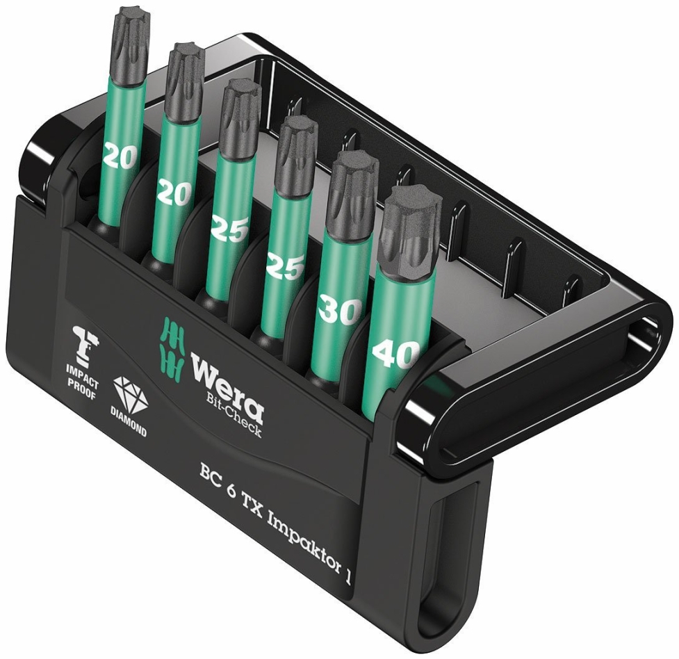 Wera 05057693001 Bit-Check 6 TX Impaktor 1, conjunto de 6 peças