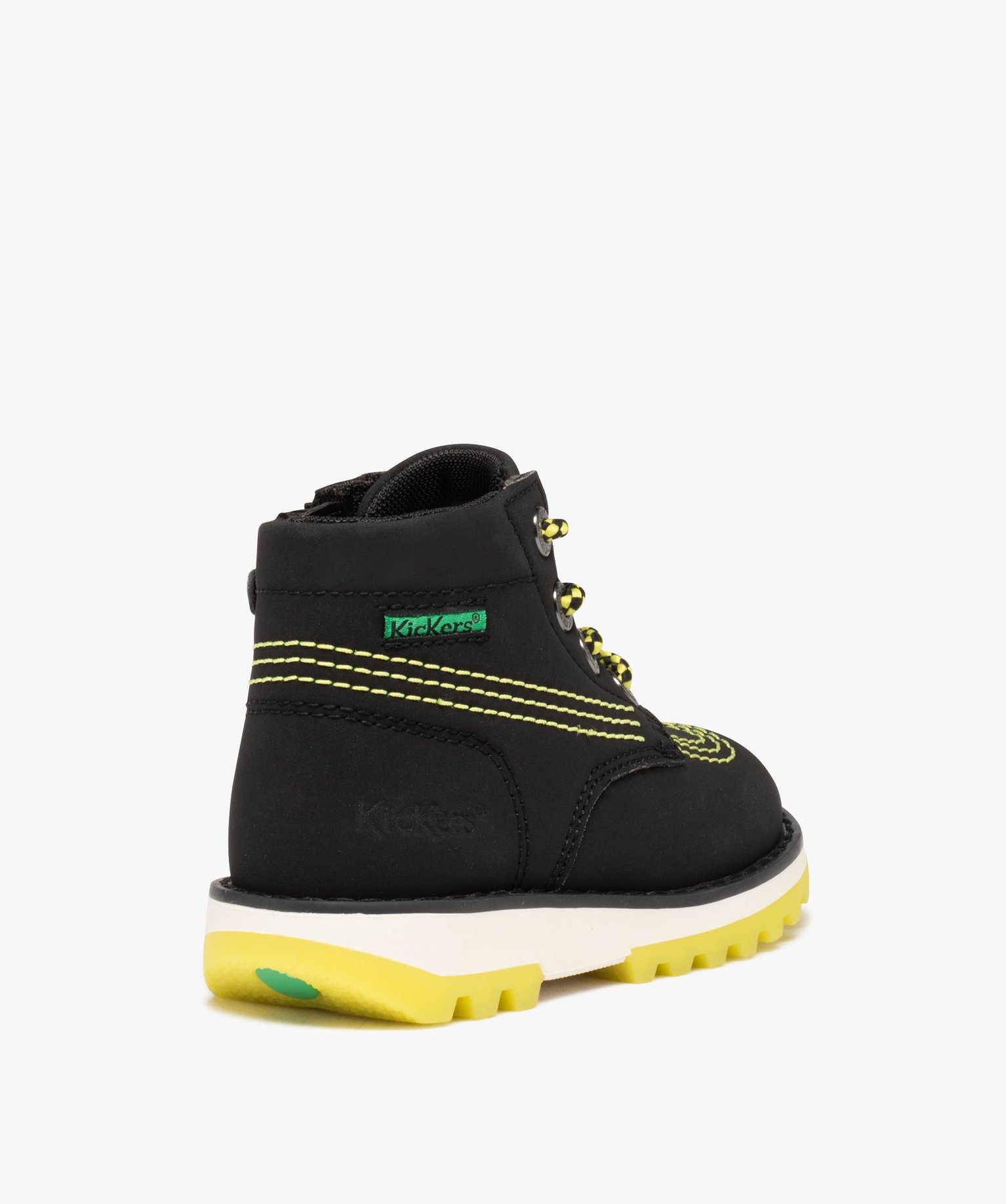 Boots Garçon bicolores à lacets et à zip - Kickers noir | GEMO